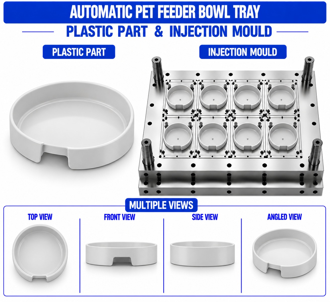 Automatic Pet Feeder Plastic Bowl Tray Mould and Moulding Service